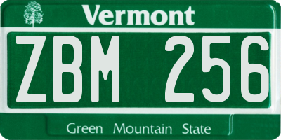 VT license plate ZBM256