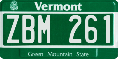 VT license plate ZBM261