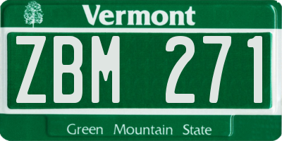VT license plate ZBM271