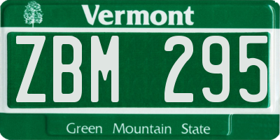 VT license plate ZBM295