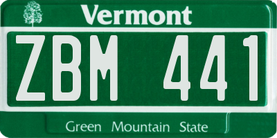VT license plate ZBM441