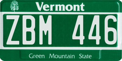 VT license plate ZBM446