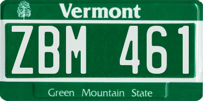VT license plate ZBM461