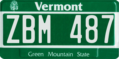 VT license plate ZBM487