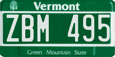 VT license plate ZBM495