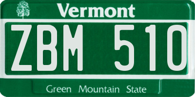 VT license plate ZBM510