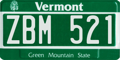 VT license plate ZBM521