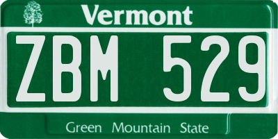 VT license plate ZBM529