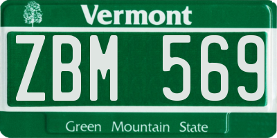 VT license plate ZBM569