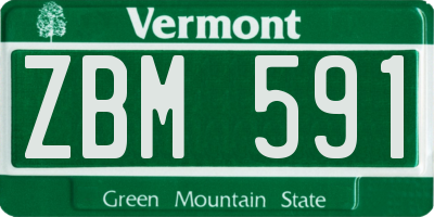 VT license plate ZBM591