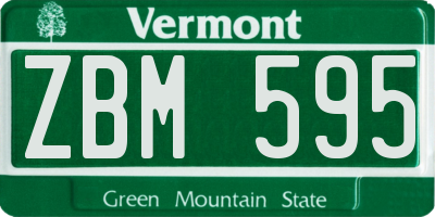 VT license plate ZBM595