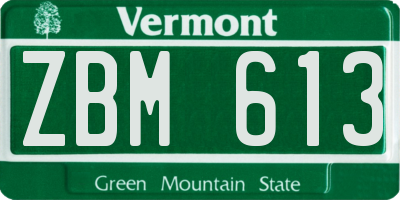 VT license plate ZBM613