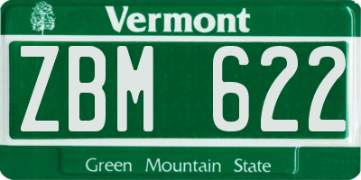 VT license plate ZBM622