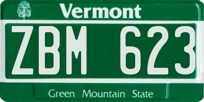 VT license plate ZBM623
