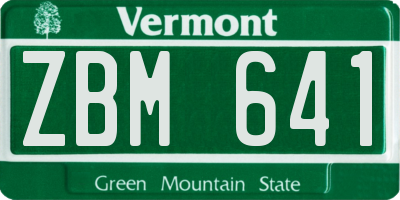 VT license plate ZBM641