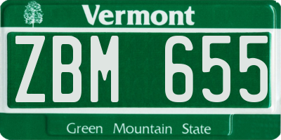 VT license plate ZBM655