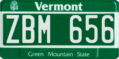 VT license plate ZBM656