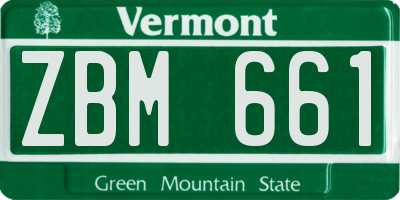 VT license plate ZBM661