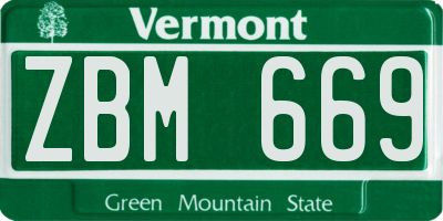 VT license plate ZBM669