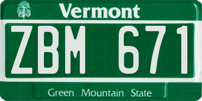 VT license plate ZBM671