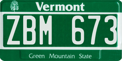 VT license plate ZBM673