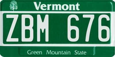 VT license plate ZBM676
