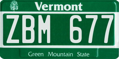 VT license plate ZBM677