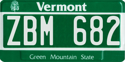 VT license plate ZBM682
