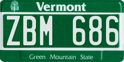VT license plate ZBM686