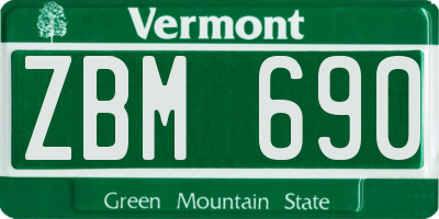 VT license plate ZBM690