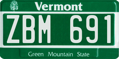 VT license plate ZBM691