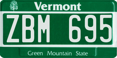 VT license plate ZBM695