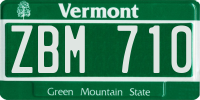 VT license plate ZBM710
