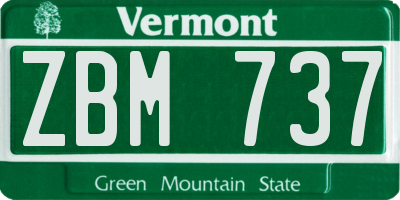 VT license plate ZBM737