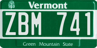 VT license plate ZBM741
