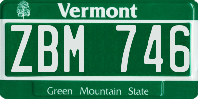 VT license plate ZBM746
