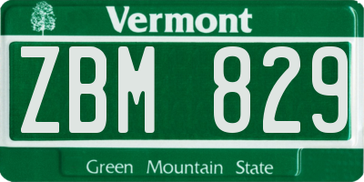 VT license plate ZBM829