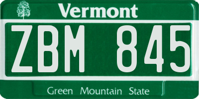 VT license plate ZBM845