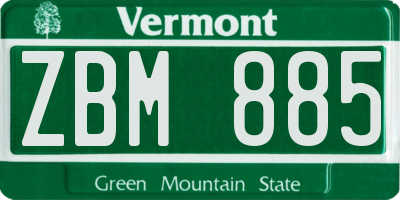 VT license plate ZBM885