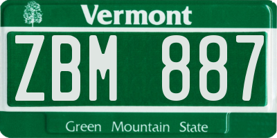 VT license plate ZBM887