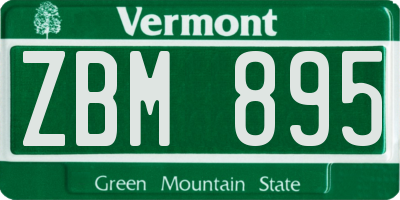 VT license plate ZBM895