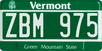 VT license plate ZBM975