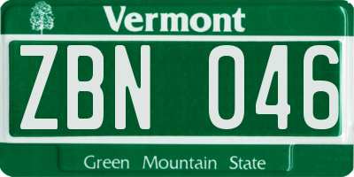VT license plate ZBN046