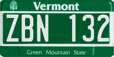 VT license plate ZBN132