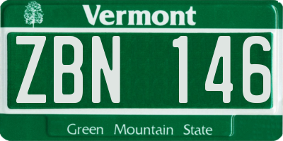 VT license plate ZBN146