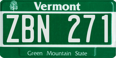 VT license plate ZBN271