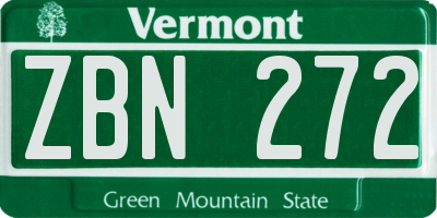 VT license plate ZBN272