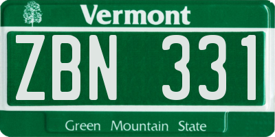 VT license plate ZBN331