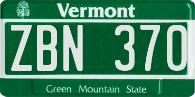 VT license plate ZBN370