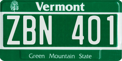 VT license plate ZBN401